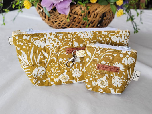 quilted make up bag set