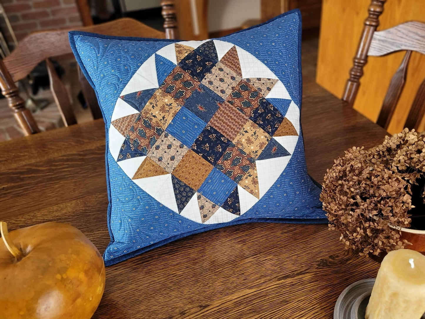 quilted patchwork pillow