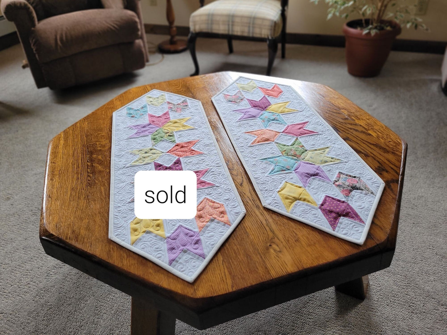 Spring Tulip Quilted Table Runner