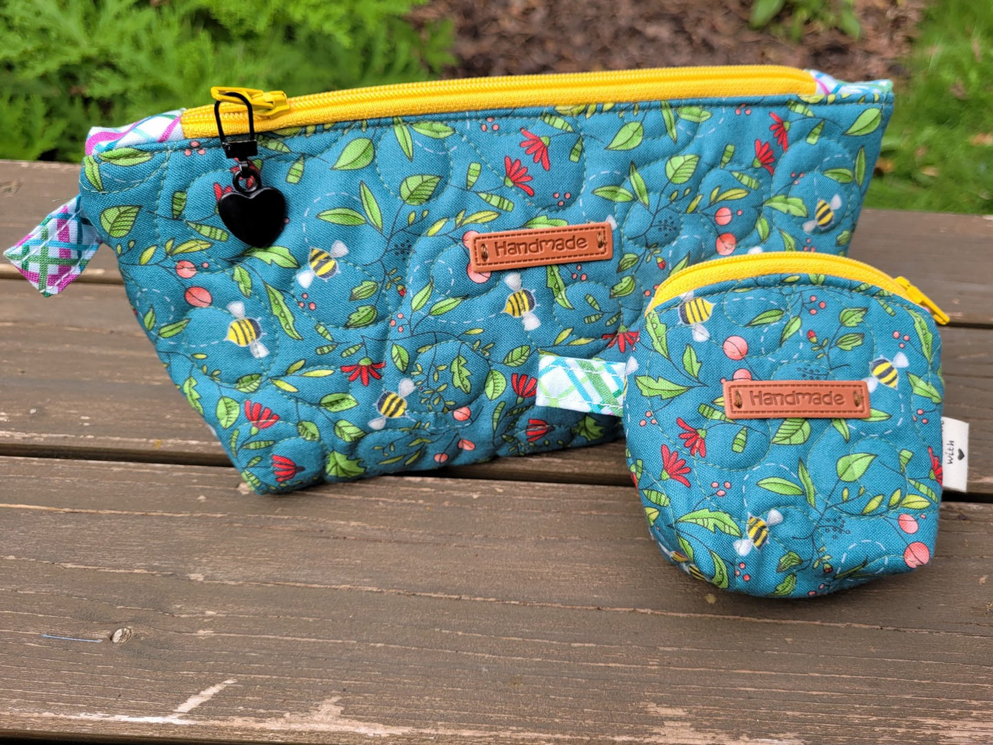quilted zipper pouches