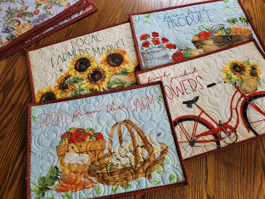 Summer Market Quilted Placemats