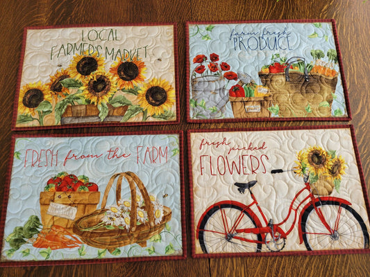 Summer Market Quilted Placemats