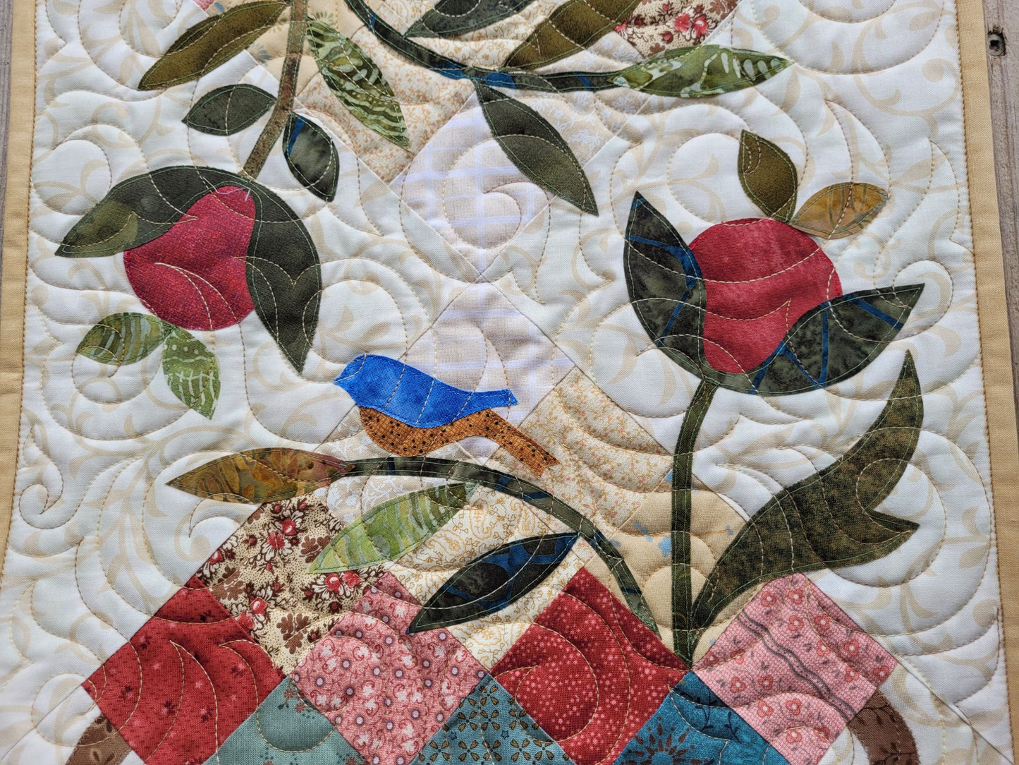 Flower Basket Quilted Table Runner