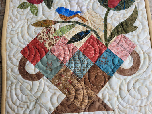 Flower Basket Quilted Table Runner