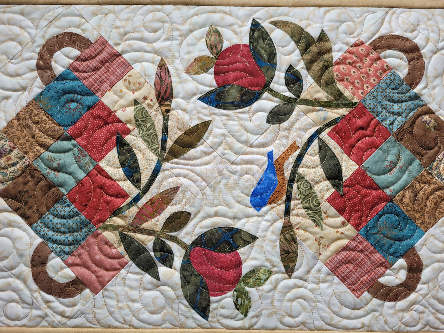 Flower Basket Quilted Table Runner
