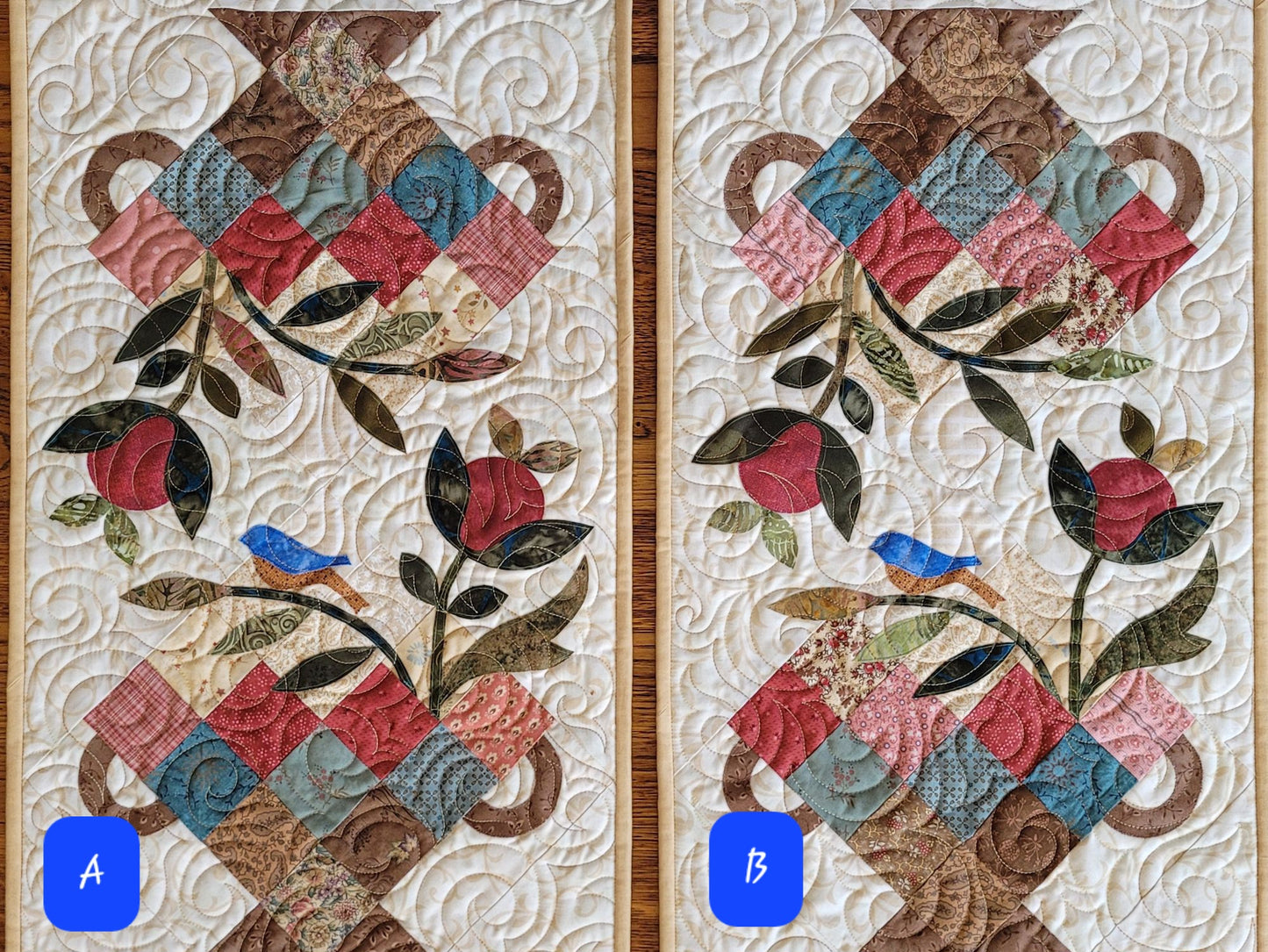 Flower Basket Quilted Table Runner