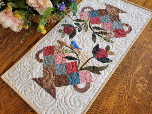 Flower Basket Quilted Table Runner