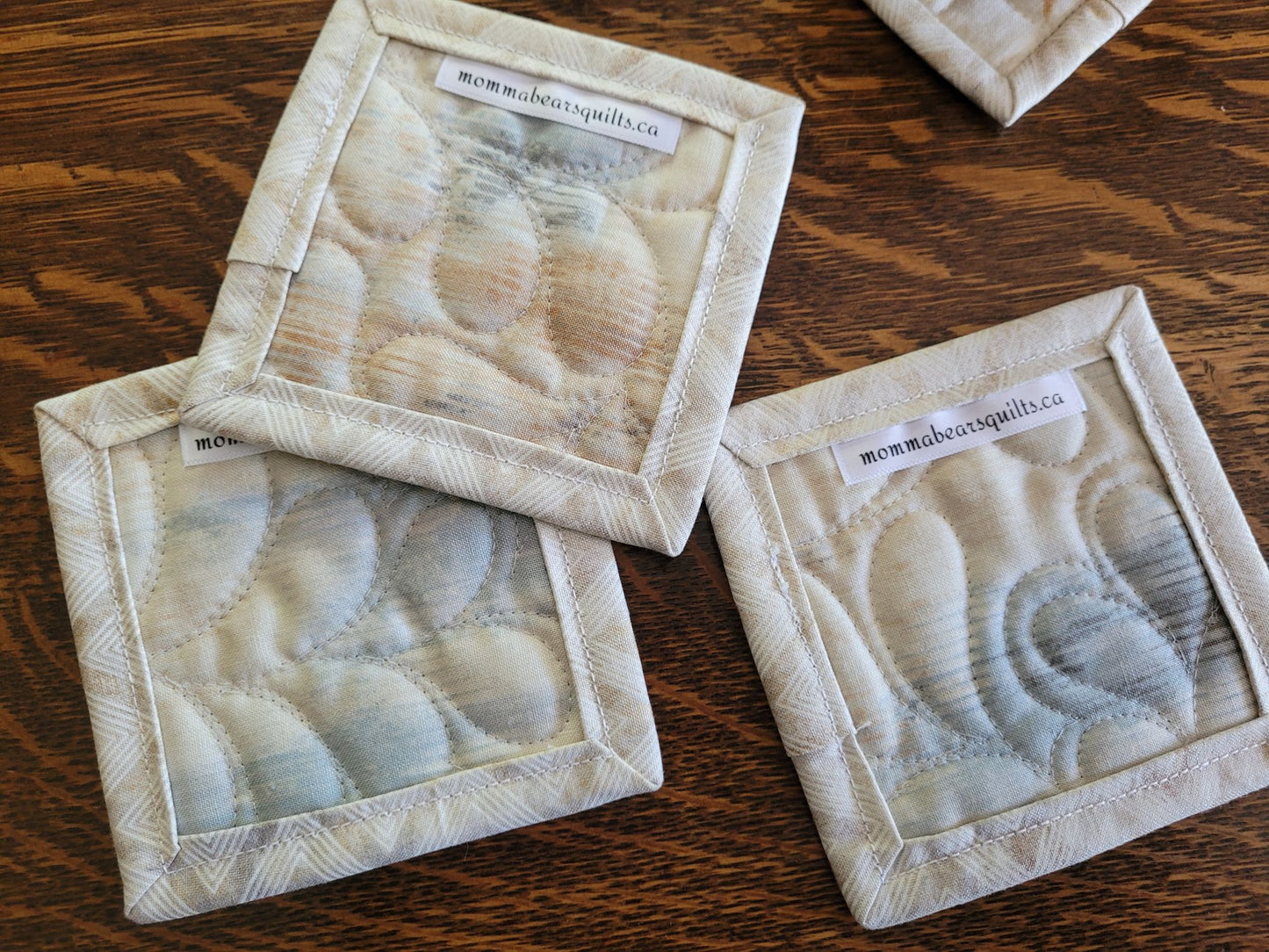 Neutral Coaster Set, abstract ferns