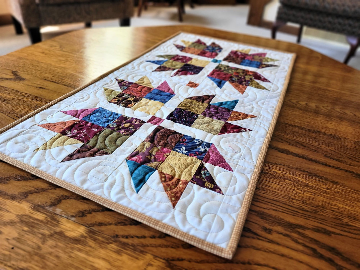 Scrappy Floral Bear Paw Table Runner