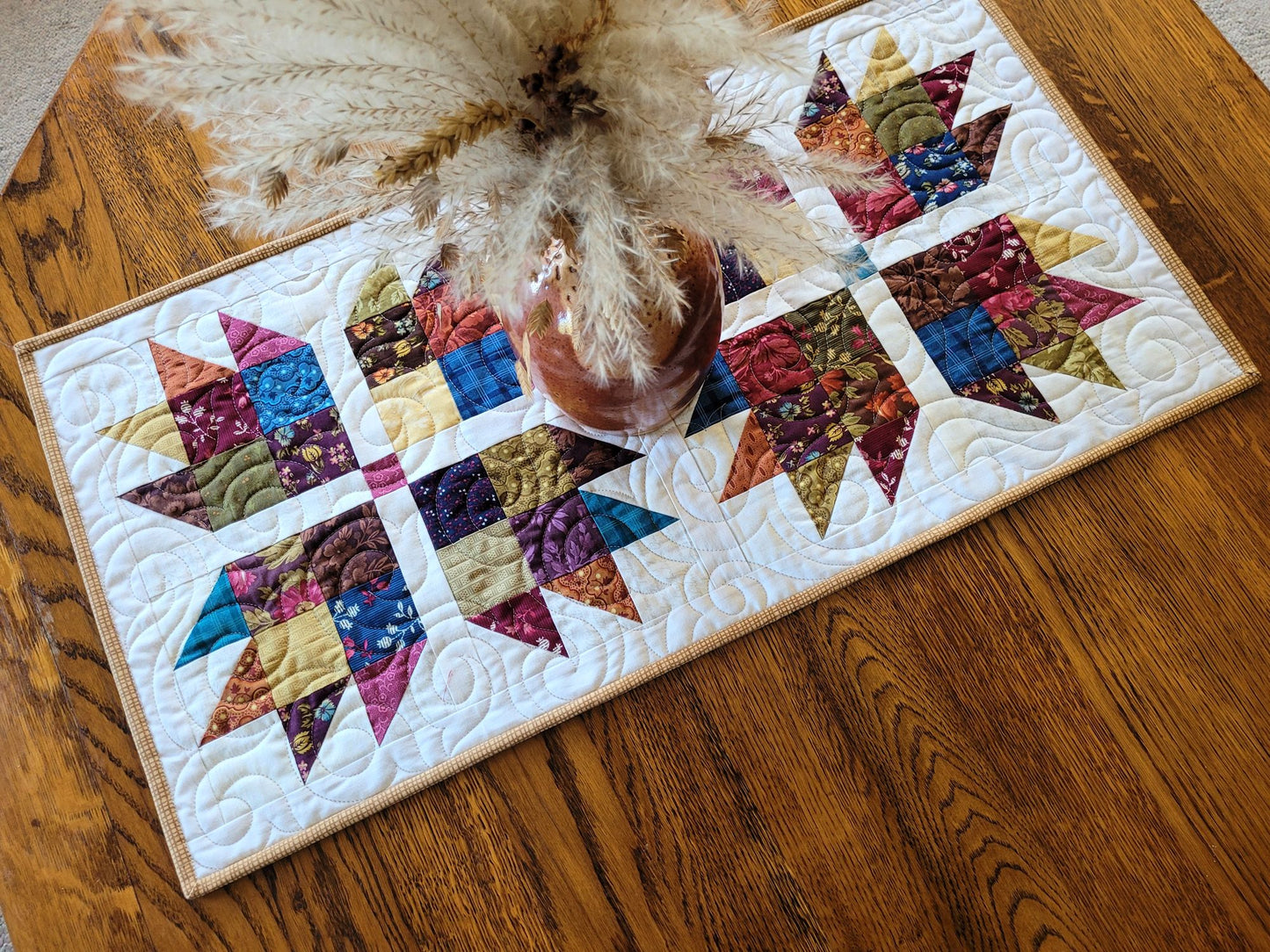 Scrappy Floral Bear Paw Table Runner