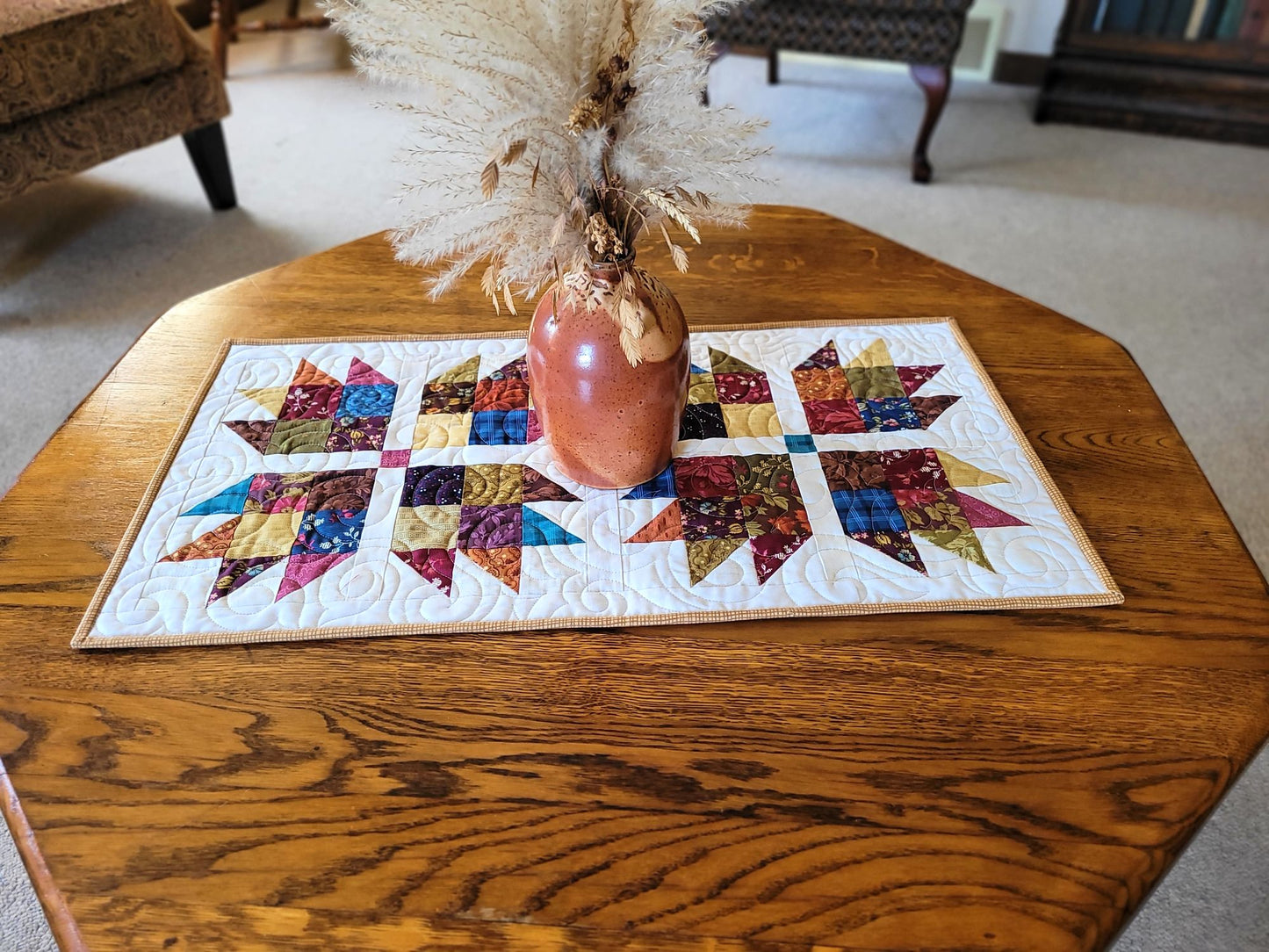Scrappy Floral Bear Paw Table Runner