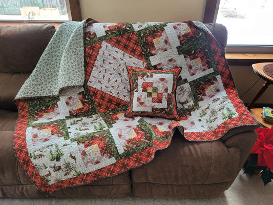 Winter Woodland Throw Quilt