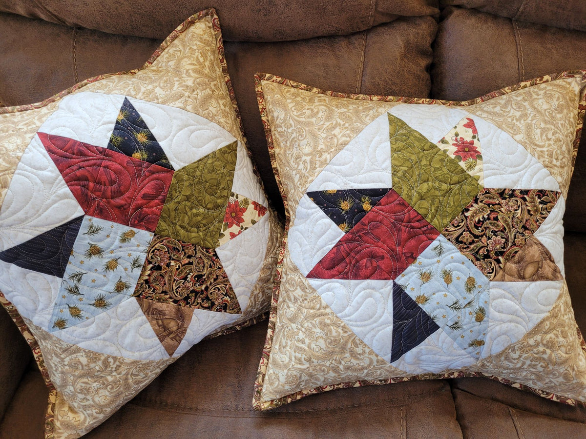 Rustic Woven Star Christmas Pillow, 17 inch