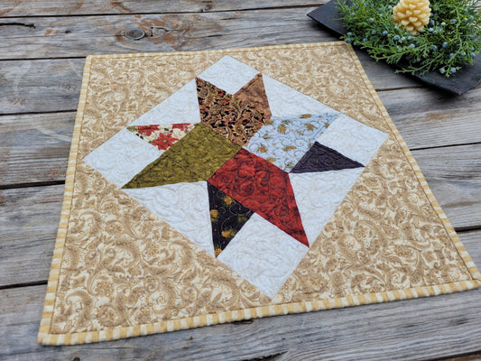 Rustic Woven Star Christmas Table Topper