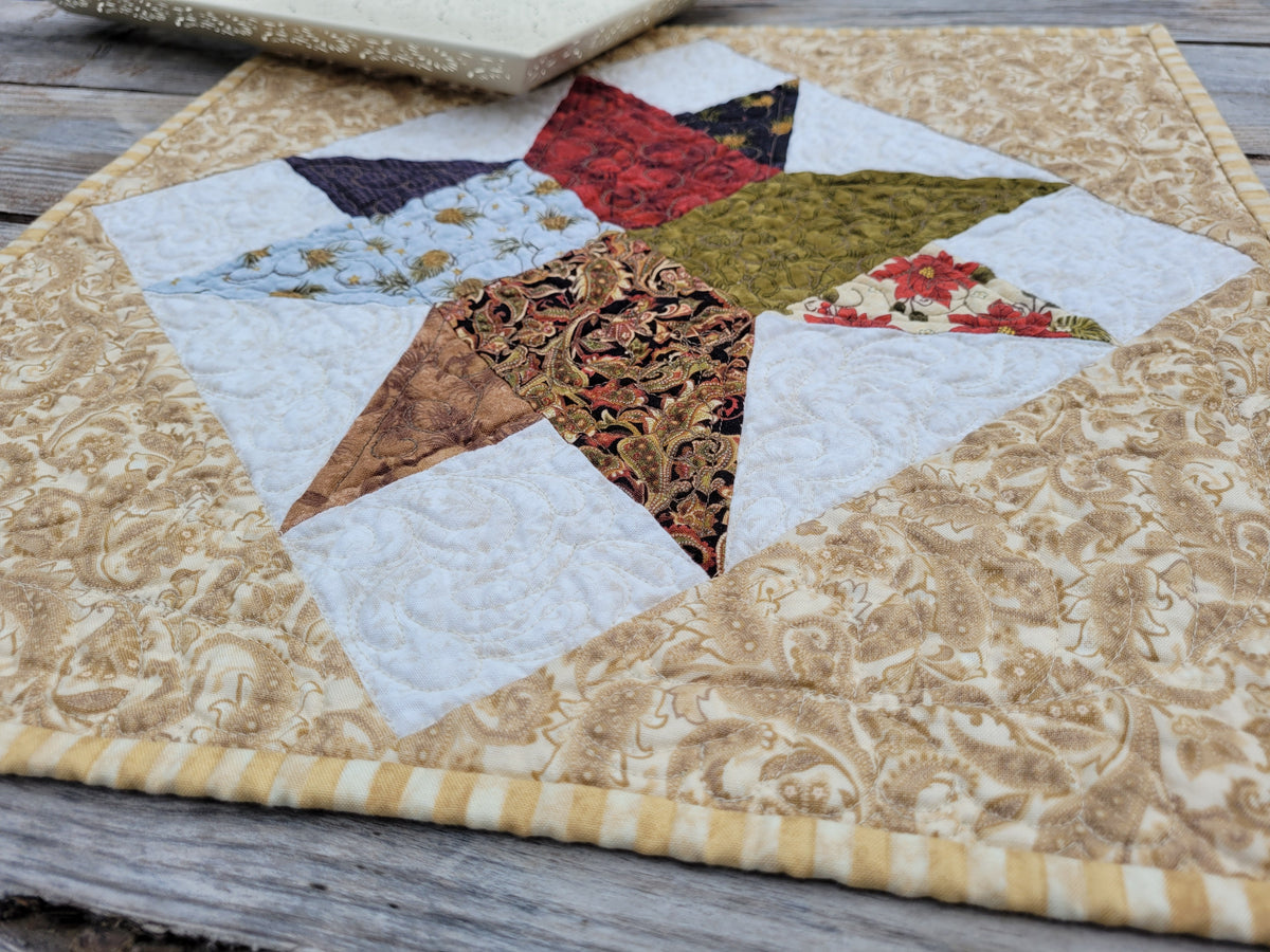 Rustic Woven Star Christmas Table Topper