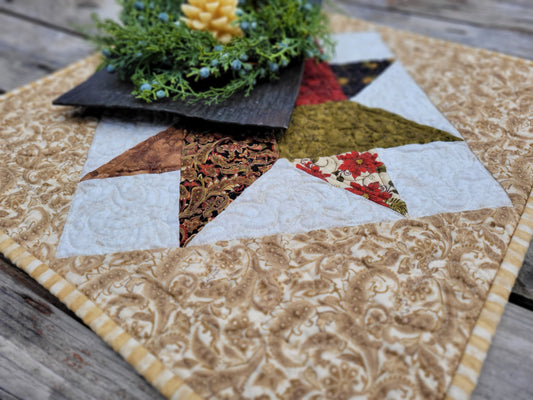 Rustic Woven Star Christmas Table Topper
