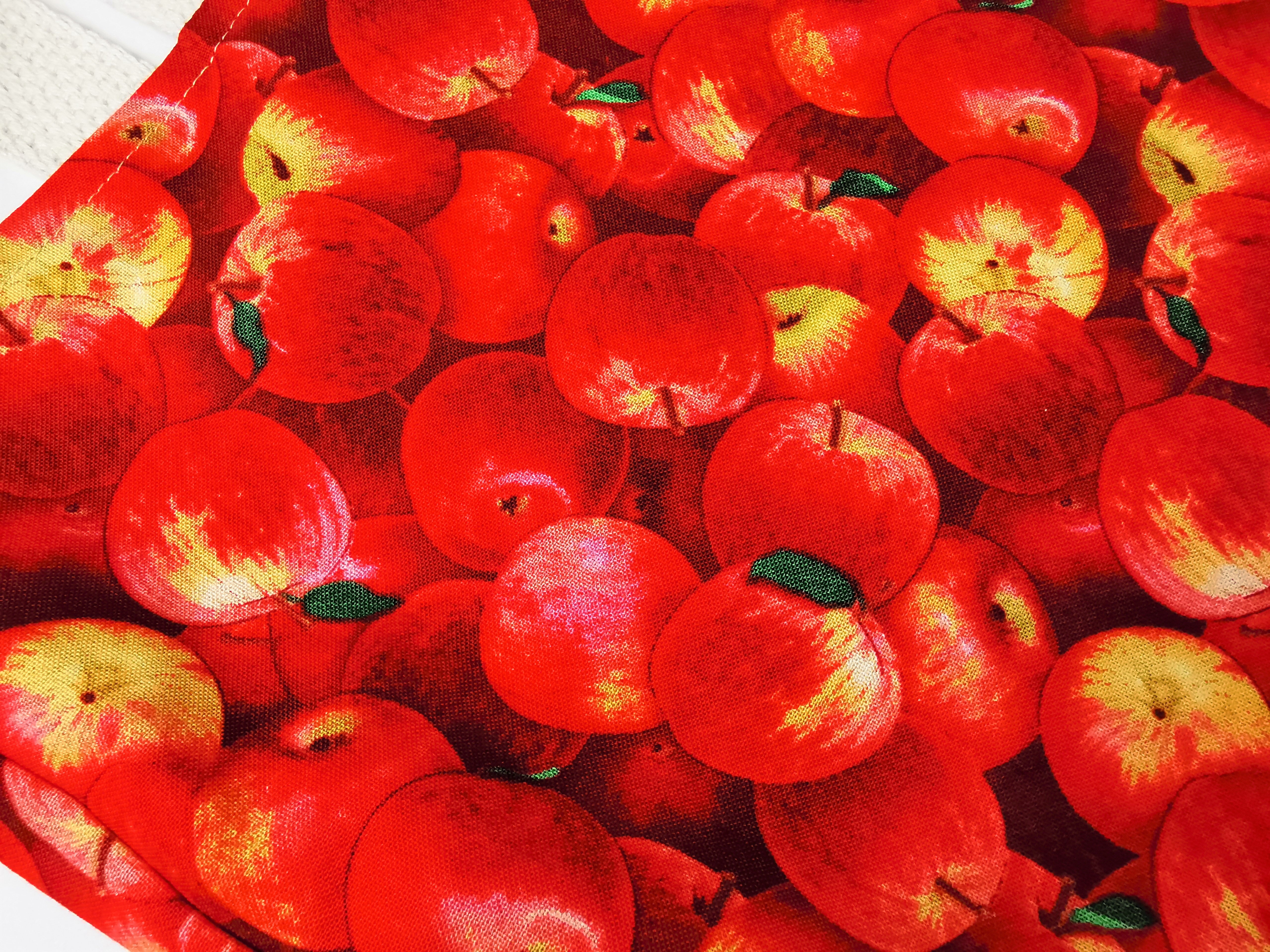apple theme cotton cloth shopping bag 
