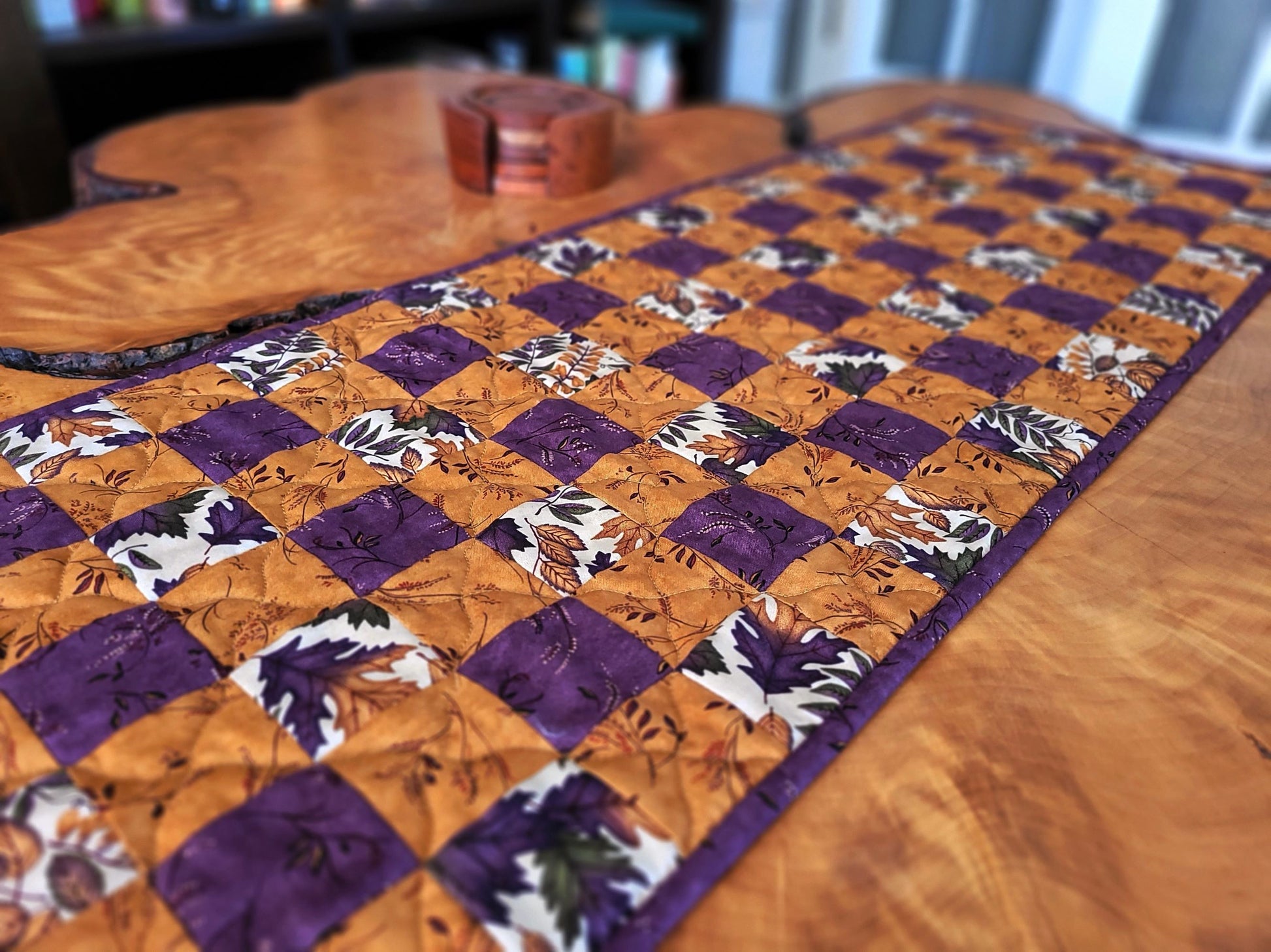 quilted table runner for autumn