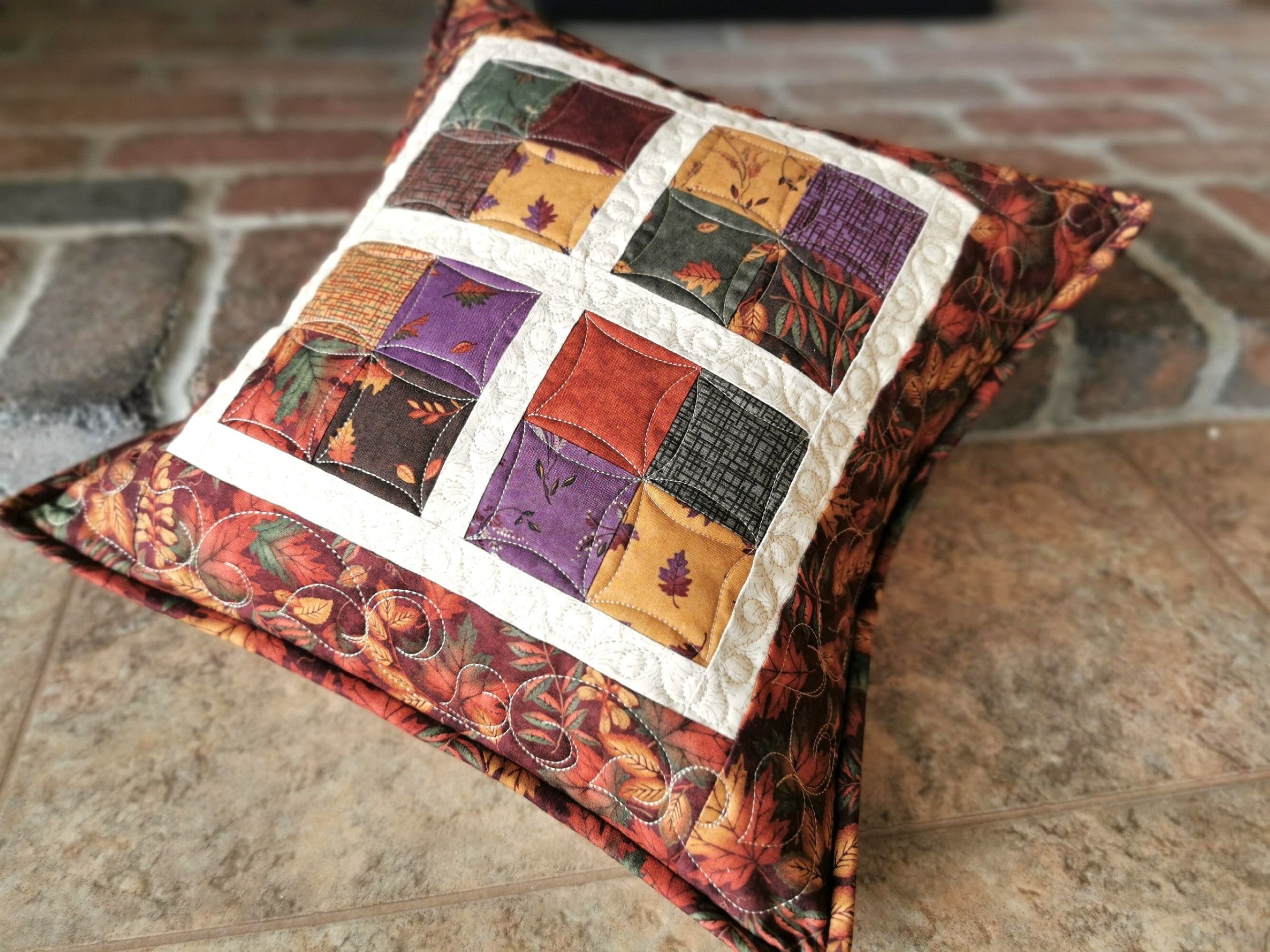 fall leaves pillow