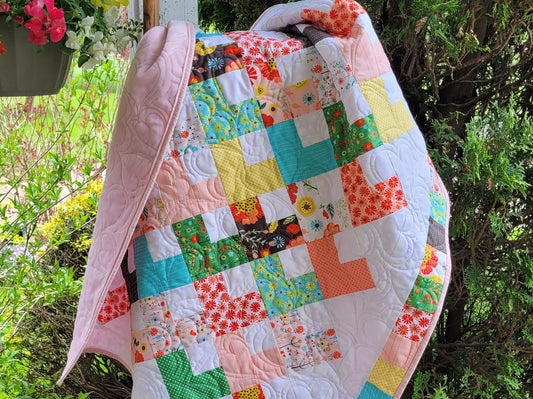 patchwork heart baby quilt
