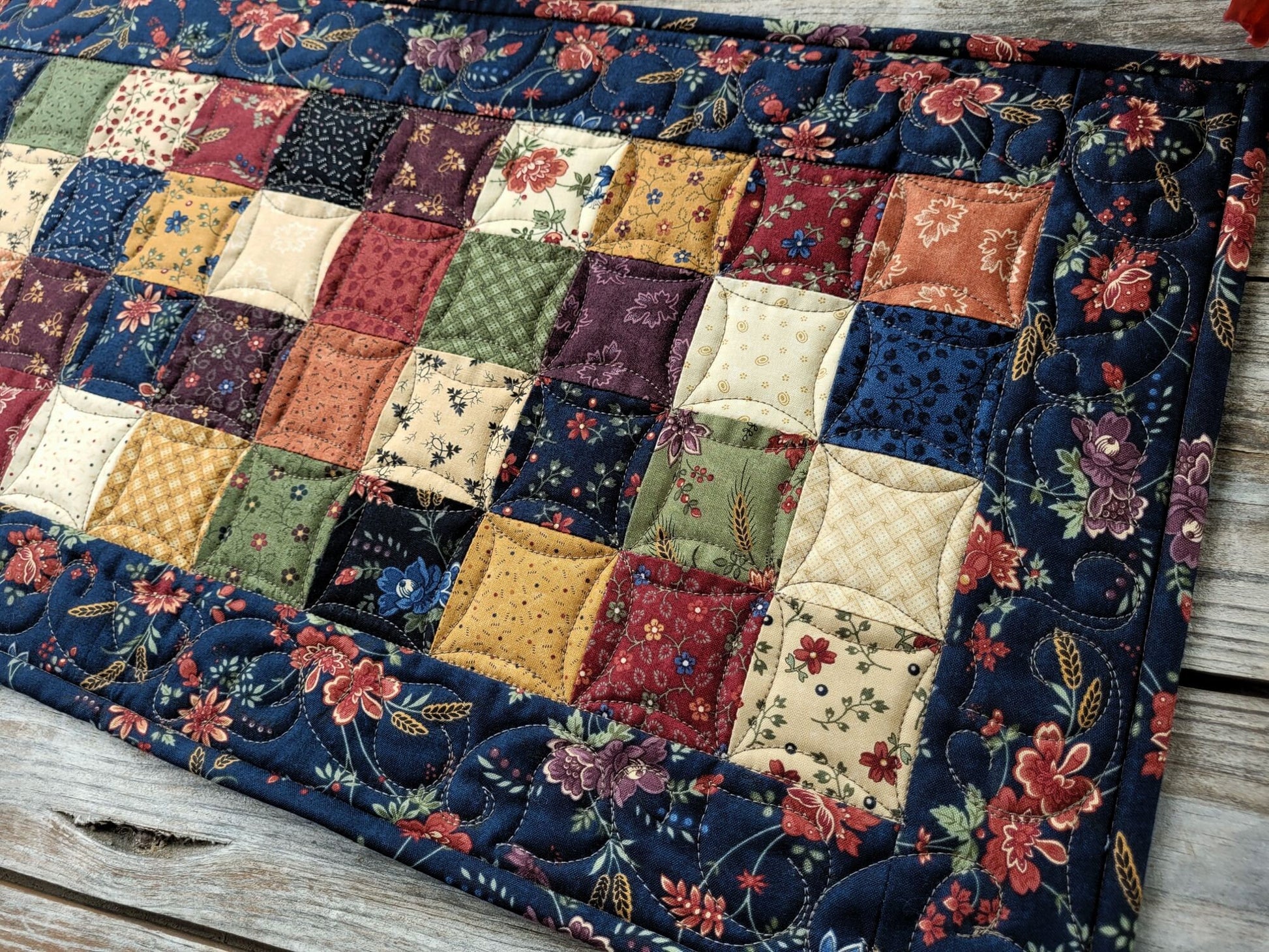 similar table runner in navy blue, sold separately