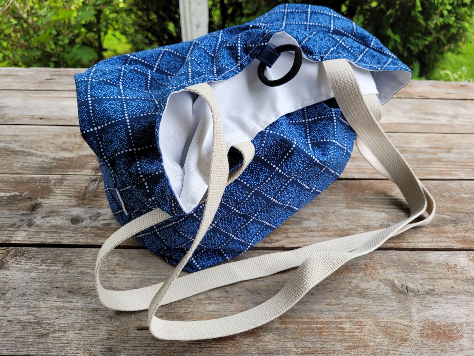 Blue tote purse clearance