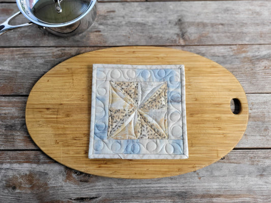 neutral quilted potholder