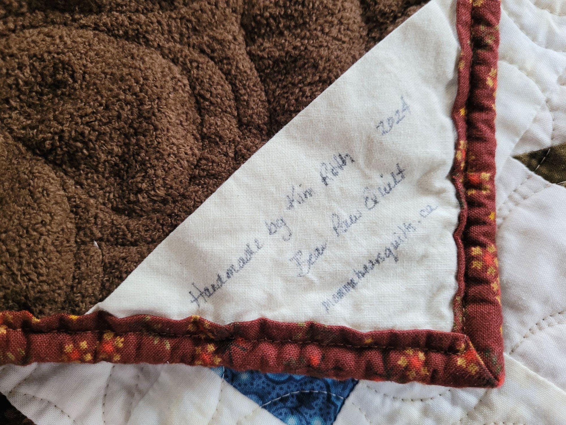 Quilted Throw Blanket in Scrappy Bear Paw Patchwork with Soft Backing
