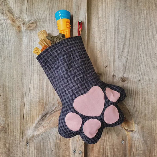 Pet Paw Stocking, Quilted Christmas Stocking