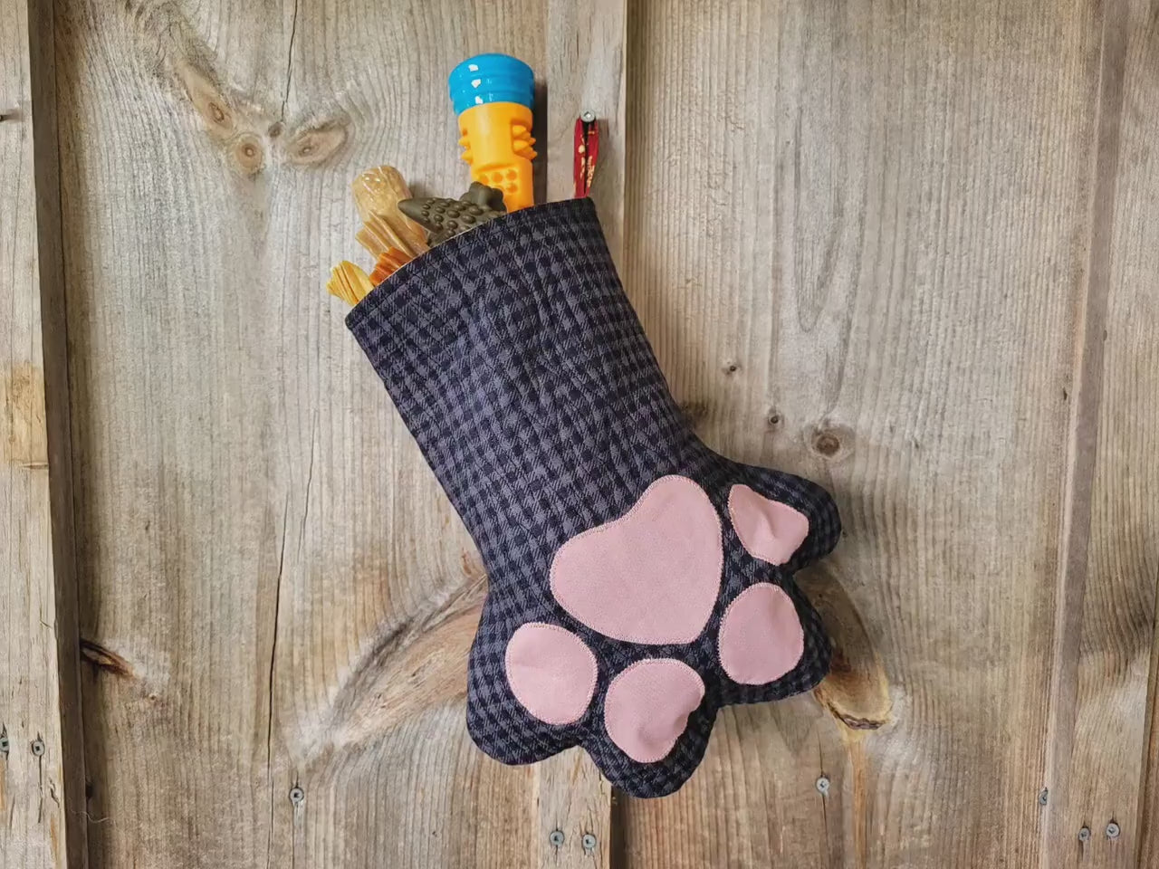 Pet Paw Stocking, Quilted Christmas Stocking