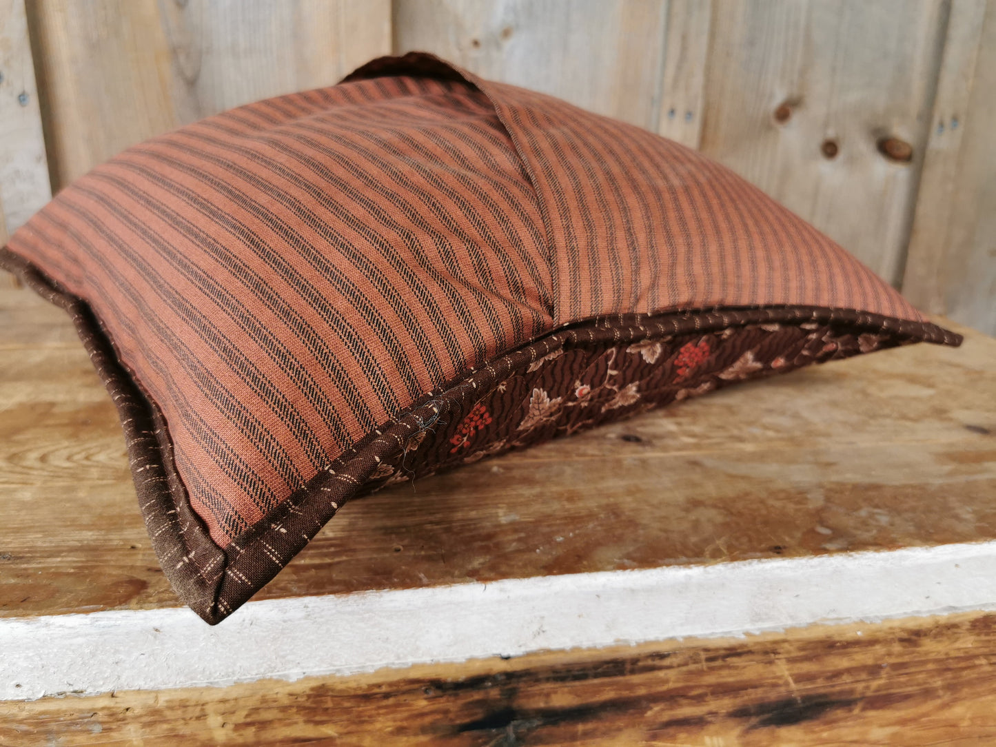 Rustic Civil War Patchwork Pillow, 16 inch square