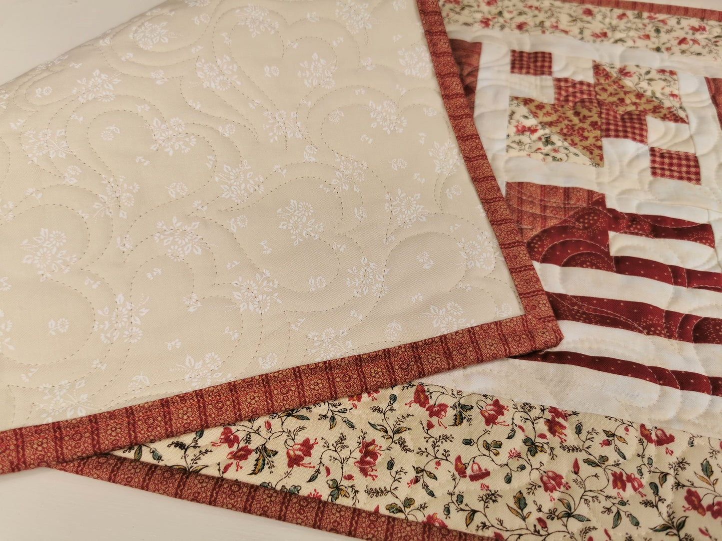 Red and White Table Runner