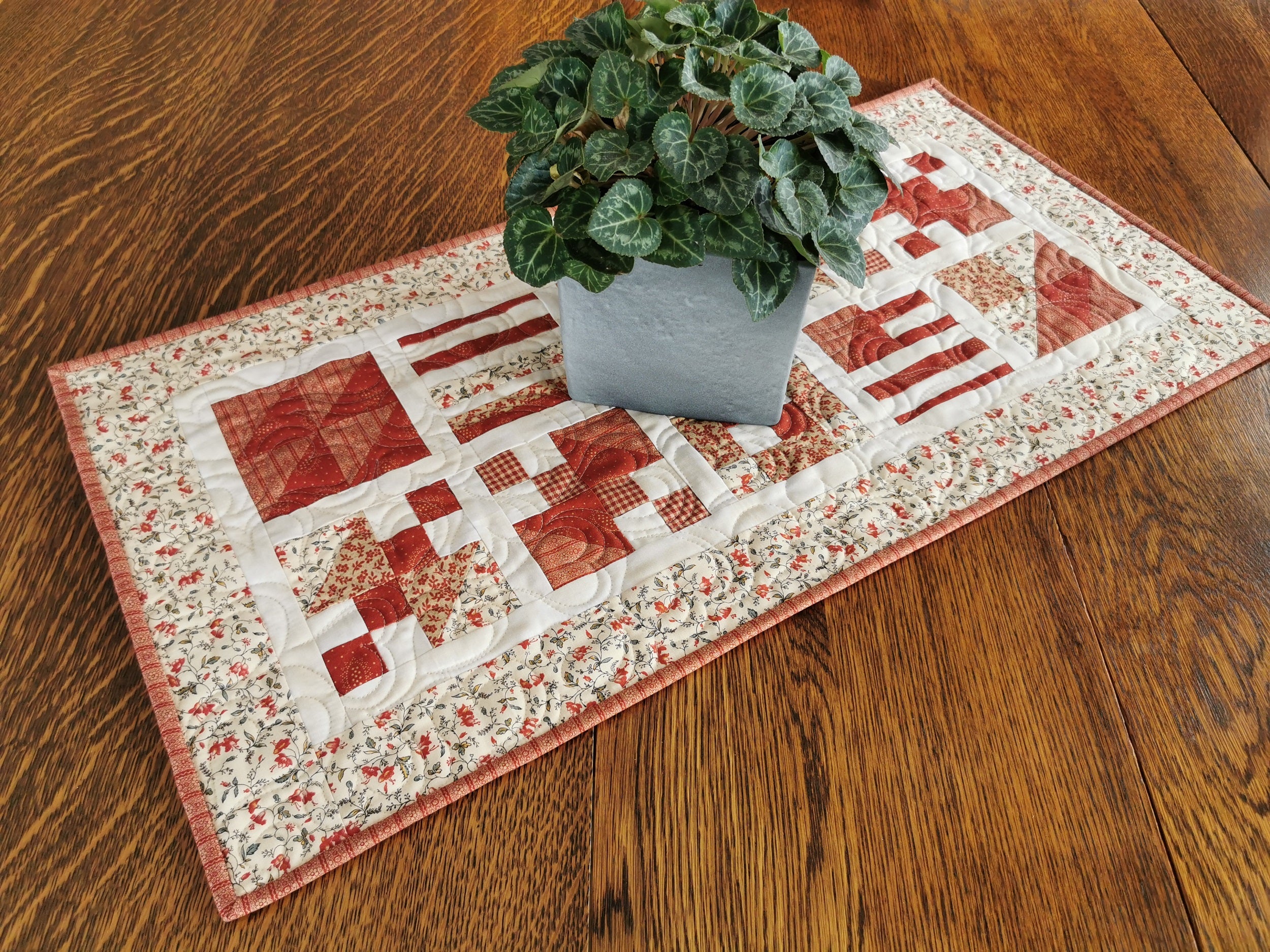 Red and White Table Runner