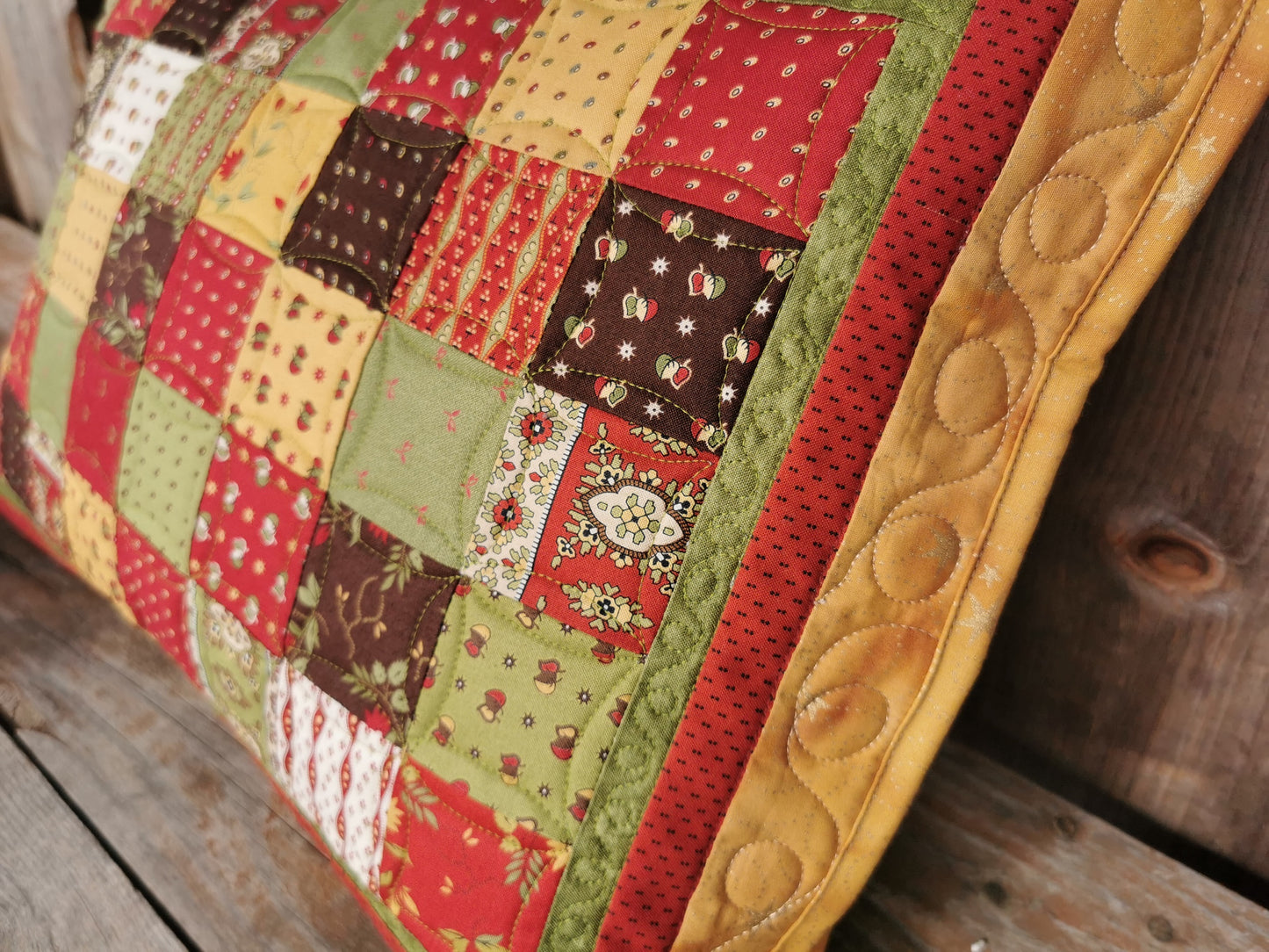 Patchwork Quilted Throw Pillow, 14 x 20 inch