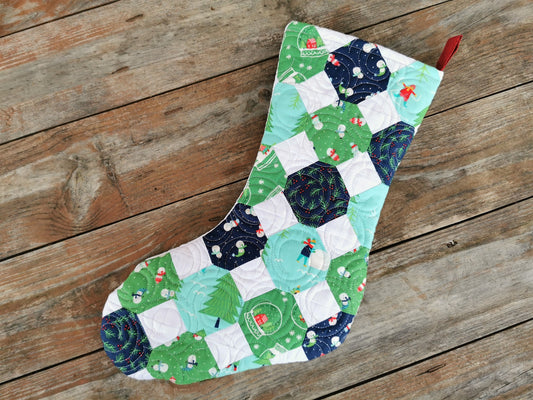 Blue & Green Christmas Stocking