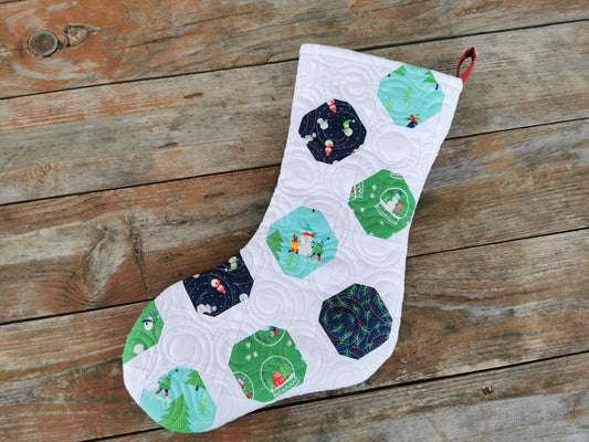 Quilted Snowman Christmas Stocking