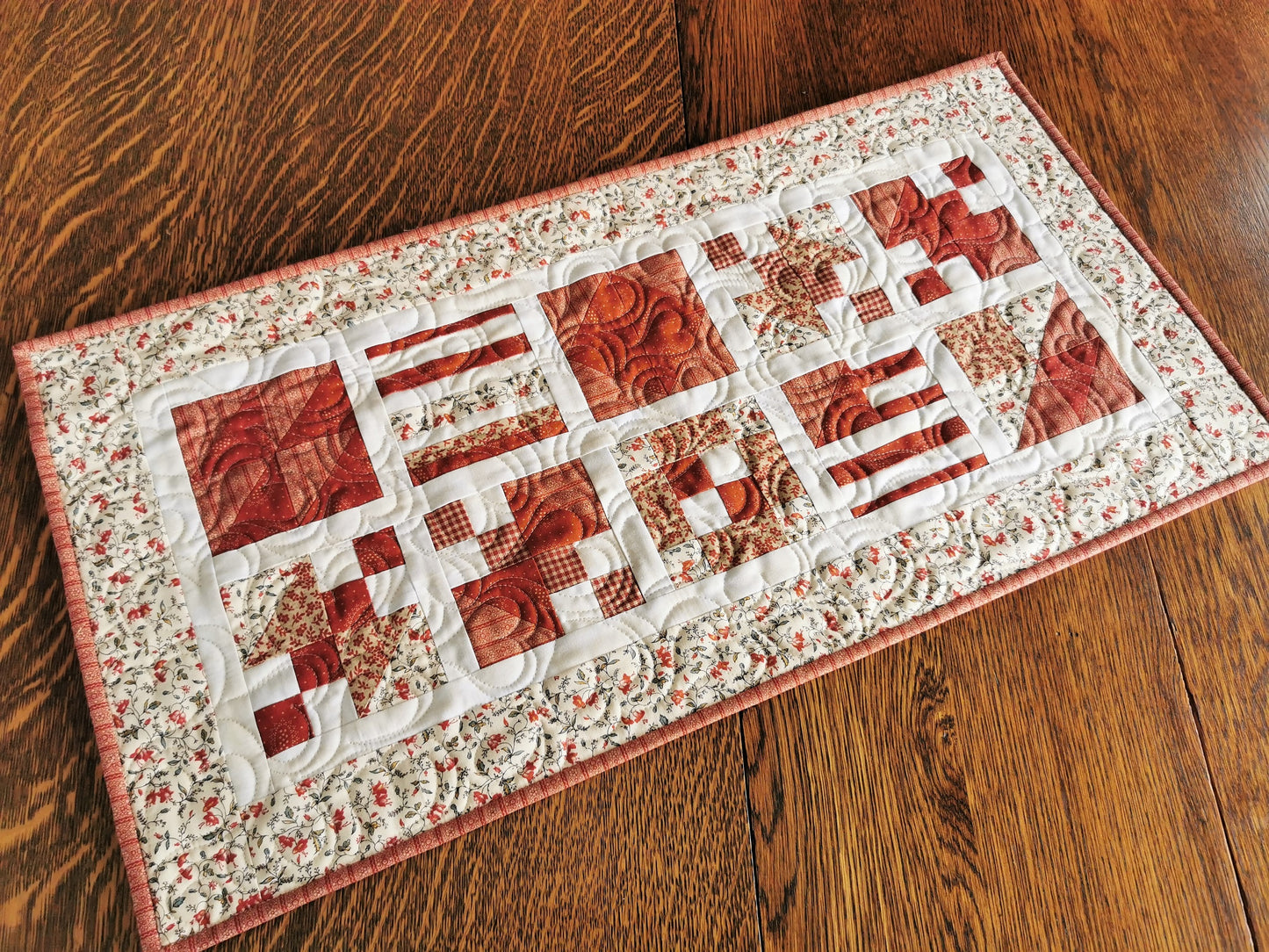 Red and White Table Runner