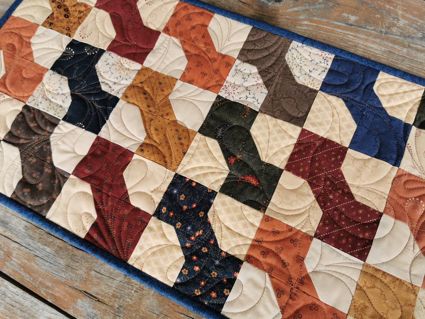Quilted Table Runner with Bowtie Patchwork