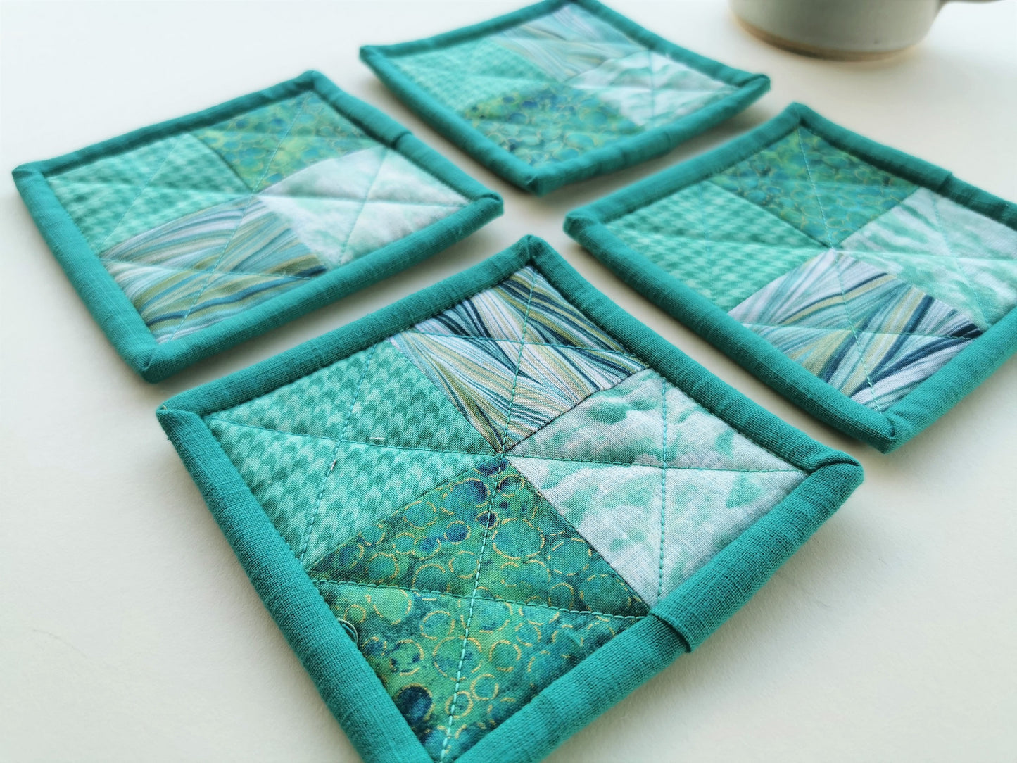 Quilted Teal Coasters