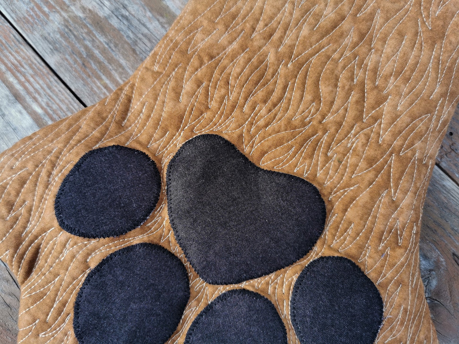 close up view of stocking showing toe detail and fur like quilting
