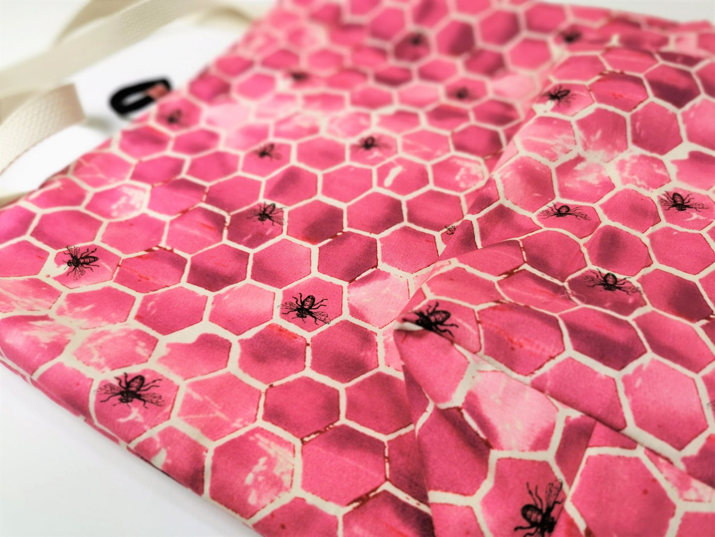 close up of bee fabric