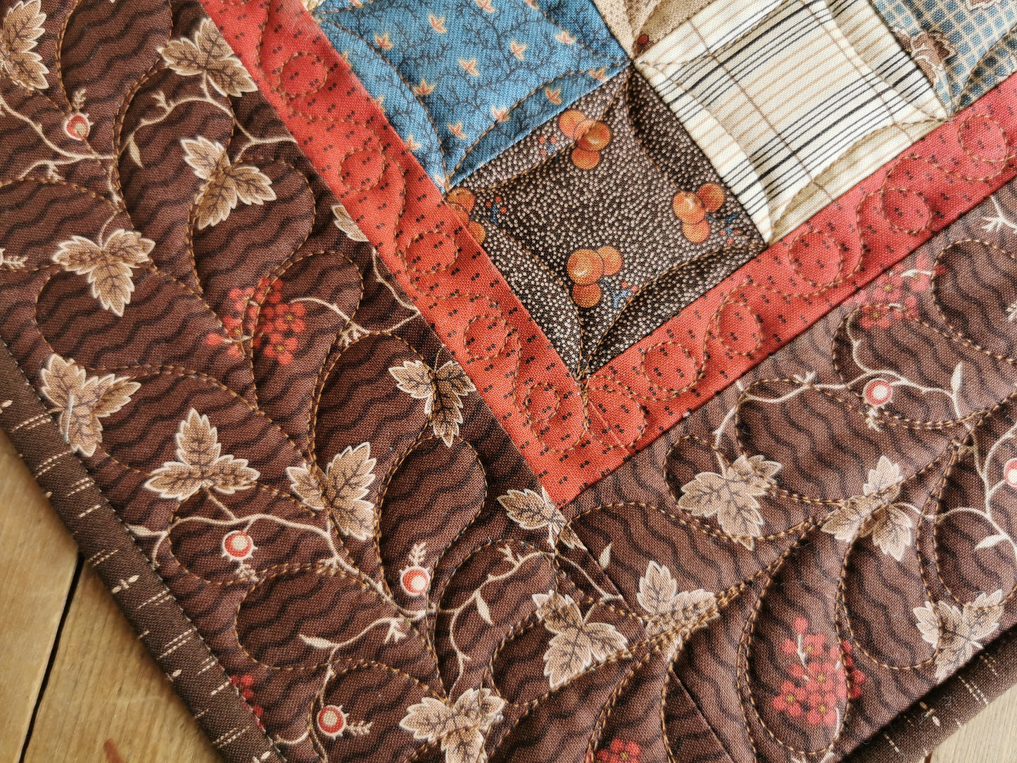 closeup of borders and quilting designs used 