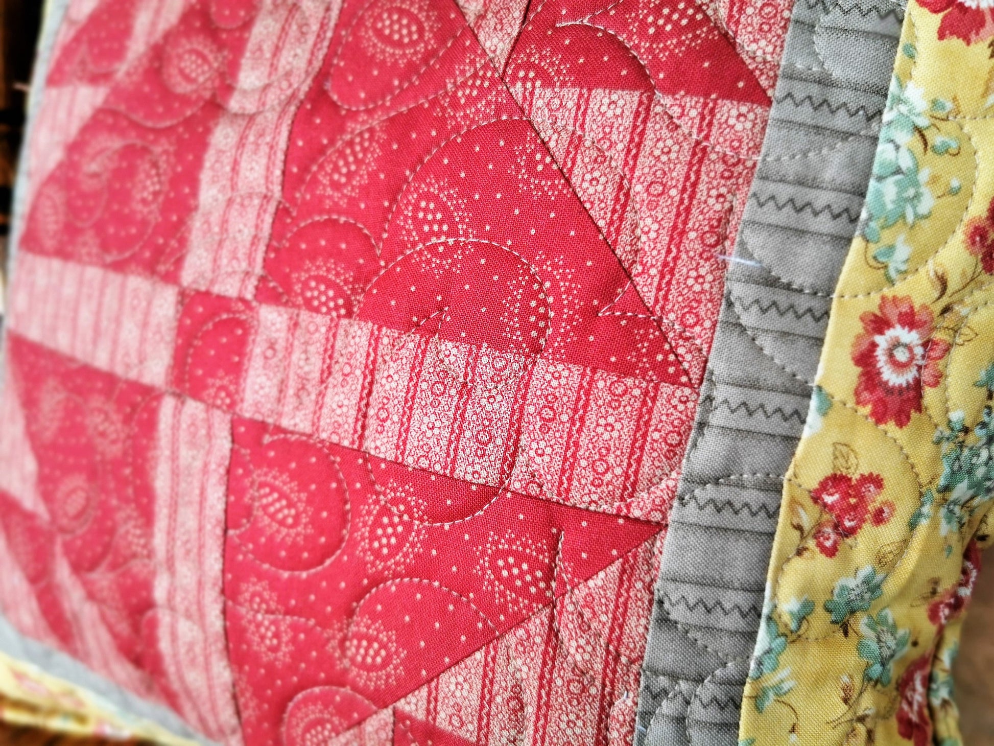 close up view showing stitching detail
