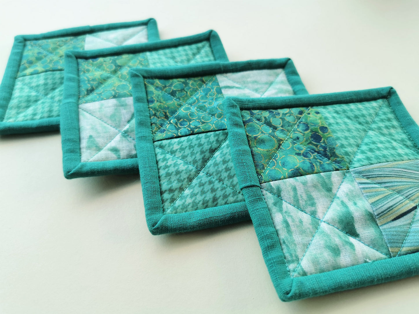 Quilted Teal Coasters