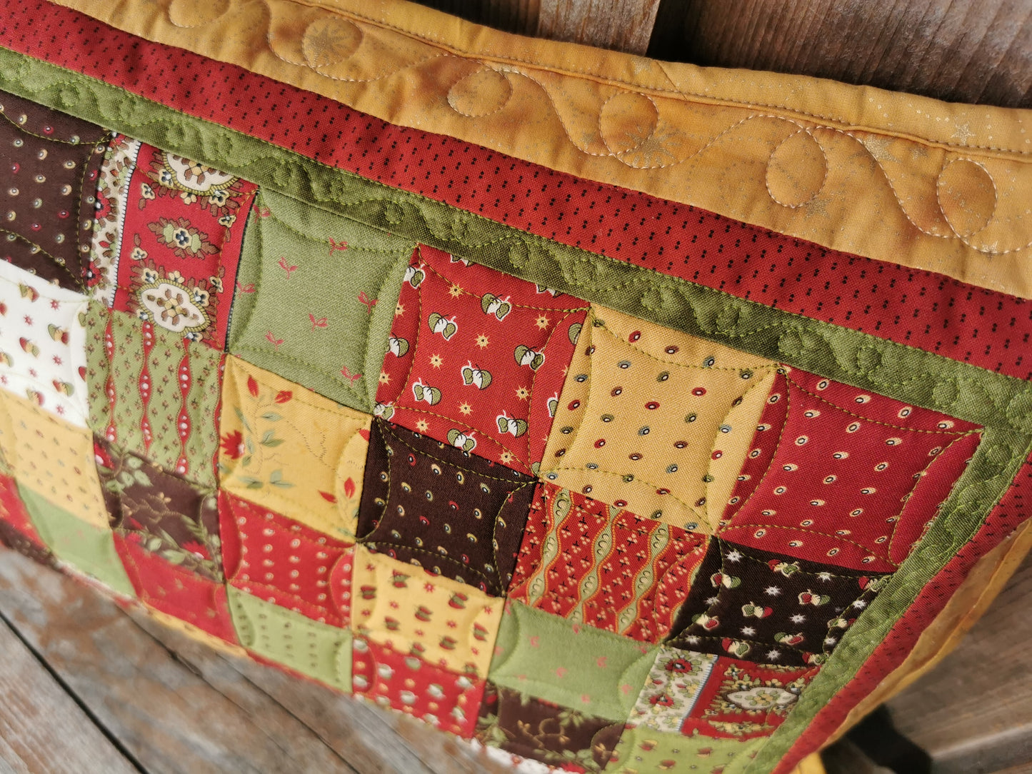 Patchwork Quilted Throw Pillow, 14 x 20 inch