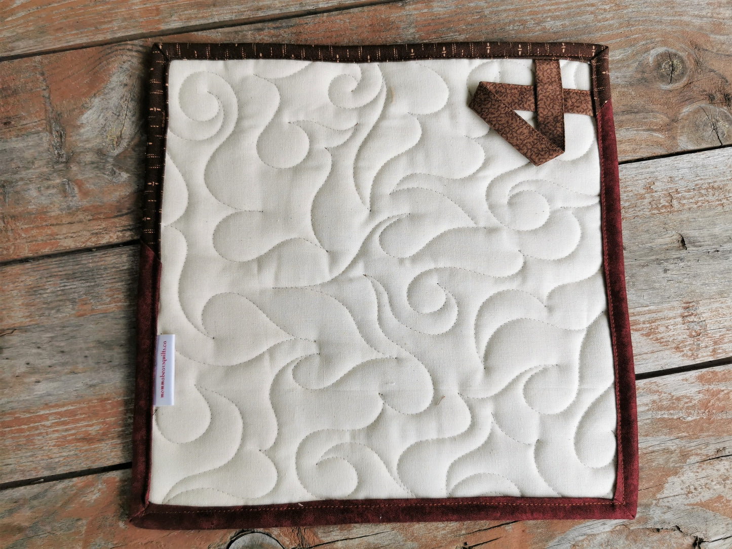 Rustic Quilted Potholders | Kitchen Hot Mats | Log Cabin Patchwork Trivet