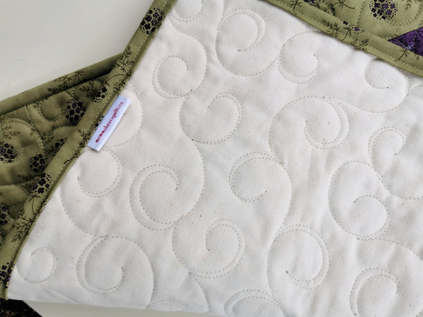 Quilted Table Topper in Spring Green Florals