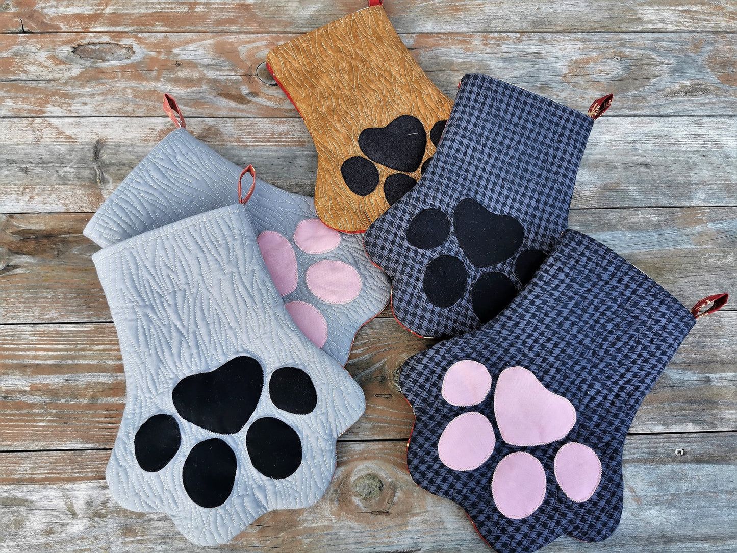 grouping of all paw stockings currently available, sold separately