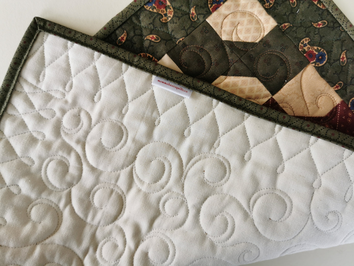 Quilted Table Runner, Rustic Bowtie Patchwork Scrap Quilt