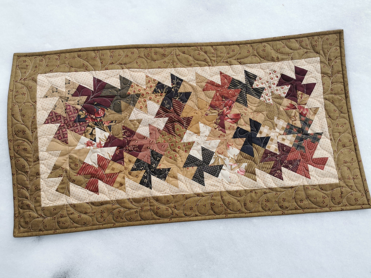 Quilted Table Runner | Patchwork Twister Quilt